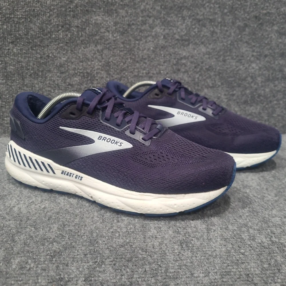 Brooks Mens BEAST GTS 24 Blue White Walking Sneakers Sz 11D